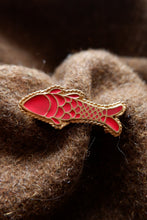 Load image into Gallery viewer, Frankish Fish Brooch in Gold Plated Silver