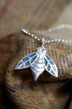 Load image into Gallery viewer, Pictish Bee Pendant with See Through enamel Wings in Sterling Silver or Gold