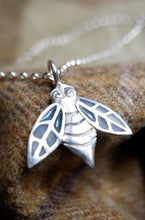 Load image into Gallery viewer, Pictish Bee Pendant with See Through enamel Wings in Sterling Silver or Gold