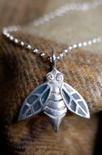 Load image into Gallery viewer, Pictish Bee Pendant with See Through enamel Wings in Sterling Silver or Gold