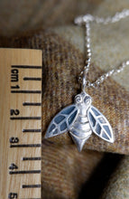 Load image into Gallery viewer, Pictish Bee Pendant with See Through enamel Wings in Sterling Silver or Gold