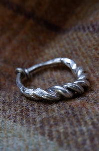Sterling Silver viking Twist Ring - UK Size Z