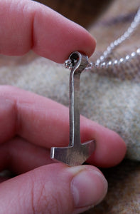 Hand forged silver Mjolnir from Norfolk