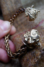 Load image into Gallery viewer, Cat Headed Braided Bracelet in Bronze