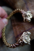 Load image into Gallery viewer, Bear Headed Braided Bracelet in Bronze