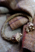 Load image into Gallery viewer, Bear Headed Braided Bracelet in Bronze