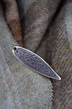 Load image into Gallery viewer, Pictish key pattern strap end in silver - based on various finds