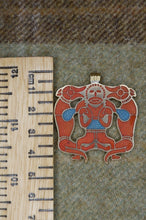 Load image into Gallery viewer, Anglo Saxon Pendant in Bronze or Sterling Silver with Glass Enamel - Based on a Plaque from the Sutton Hoo Purse Lid