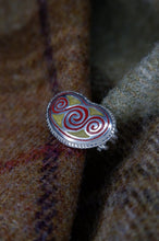 Load image into Gallery viewer, Pictish Brooch with a Swirly Pattern and Enamel - Sterling Silver