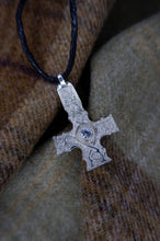 Load image into Gallery viewer, Unique "Constantin's" Pictish Dupplin cross pendant in sterling silver and cubic zirconia