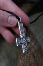 Load image into Gallery viewer, Unique "Constantin's" Pictish Dupplin cross pendant in sterling silver and cubic zirconia