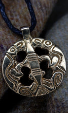 Load image into Gallery viewer, Anglo Saxon raven and fish disc pendant from Hampshire