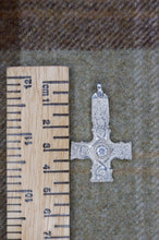 Load image into Gallery viewer, Unique "Constantin's" Pictish Dupplin cross pendant in sterling silver and cubic zirconia