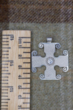 Load image into Gallery viewer, Unique "Saint Drostan's" Pictish cross pendant in sterling silver and CZ