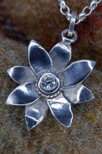 Load image into Gallery viewer, Elven Flower Pendant in Sterling Silver with Clear Cubic Zirconia