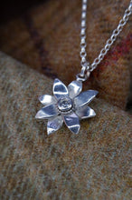 Load image into Gallery viewer, Elven Flower Pendant in Sterling Silver with Clear Cubic Zirconia