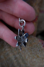 Load image into Gallery viewer, Elven Flower Pendant in Sterling Silver with Clear Cubic Zirconia