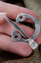Load image into Gallery viewer, Clough Brooch in Sterling Silver or Bronze and Amber