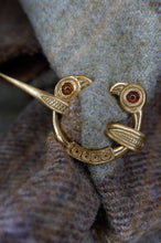 Load image into Gallery viewer, Clough Brooch in Sterling Silver or Bronze and Amber
