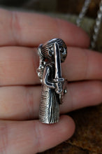 Load image into Gallery viewer, Harby Viking Valkyrie Pendant in Silver, Bronze, or Gold Plated