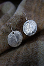 Load image into Gallery viewer, Alfred the Great Hammered Coin Pendant or Earrings in Silver