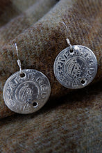 Load image into Gallery viewer, Alfred the Great Hammered Coin Pendant or Earrings in Silver