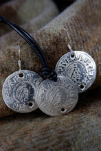 Load image into Gallery viewer, Alfred the Great Hammered Coin Pendant or Earrings in Silver