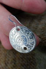 Load image into Gallery viewer, Alfred the Great Hammered Coin Pendant or Earrings in Silver