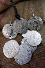 Load image into Gallery viewer, Alfred the Great Hammered Coin Pendant or Earrings in Silver