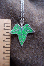 Load image into Gallery viewer, Ivy Leaf Pendant with Enamel - Bronze or Silver
