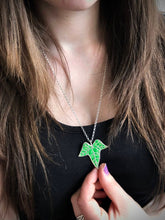 Load image into Gallery viewer, Ivy Leaf Pendant with Enamel - Bronze or Silver