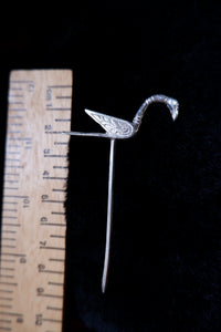 Bird Pin with Emerald Eyes Based on a find from the Galloway Hoard - Silver