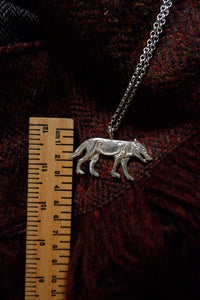 Large Ardross Pictish Wolf Pendant in Silver