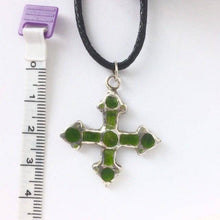 Load image into Gallery viewer, Kievan Rus Viking Cross Pendant in Enamelled Sterling Silver