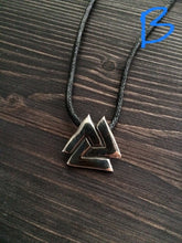 Load image into Gallery viewer, Germanic “Valknut” Pendant in Sterling Silver