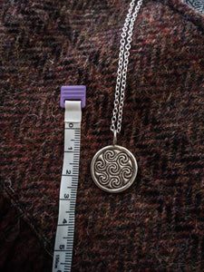 Aberlemno Pictish Stone Swirl Pendant in Silver