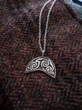 Load image into Gallery viewer, Pictish Crescent Moon in Sterling Silver- Based on a Symbol from a St Vigeans Stone
