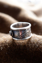 Load image into Gallery viewer, Sterling silver Pictish ring with faceted topaz.