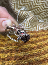 Load image into Gallery viewer, Unique Foss Wolf Cross in Bronze with Gemstone Eyes