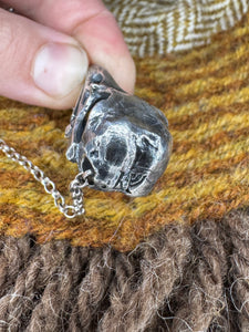 Articulated Carrion Crow Skull pendant