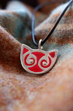 Load image into Gallery viewer, Snowdon bowl cat pendant with enamel