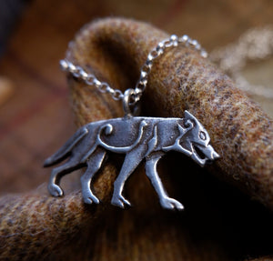 Ardross Pictish Wolf Pendant in Bronze or Sterling Silver