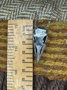 Articulated Carrion Crow Skull pendant