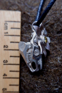 Mari Lwyd Welsh Horse skull Silver Pendant