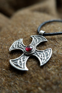 Anglo Saxon Cross in Silver with Garnet