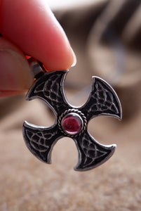 Anglo Saxon Cross in Silver with Garnet