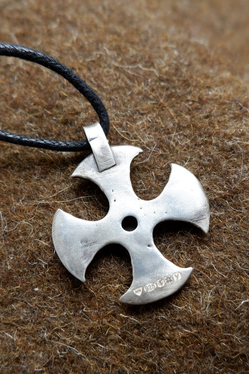 Anglo Saxon Cross in Silver with Garnet – Caledonian Forge