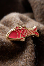 Load image into Gallery viewer, Frankish Fish Brooch in Gold Plated Silver