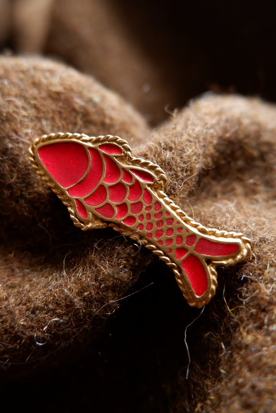 Frankish Fish Brooch in Gold Plated Silver