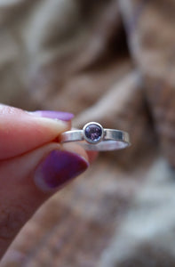Sterling Silver Ring withAmethyst UK Size O